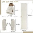 thumbnail image 6 of Womens Winter Hat Scarf Glove Set Warm Knitted Beanie Hat with Velvet Lining Loop Scarf Touchscreen Gloves for Women, 6 of 7