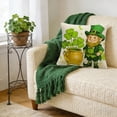 thumbnail image 5 of St. Patrick's Day Pillow Cover 18x18 Inch, Decorative Shamrock Throw Pillow Case for Couch Bed, 5 of 6