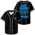thumbnail image 2 of Jey Uso Eat Sleep Yeet Repeat Baseball Jersey V-Neck Shirt Women Men Short Sleeve Streetwear Clothes, 2 of 3