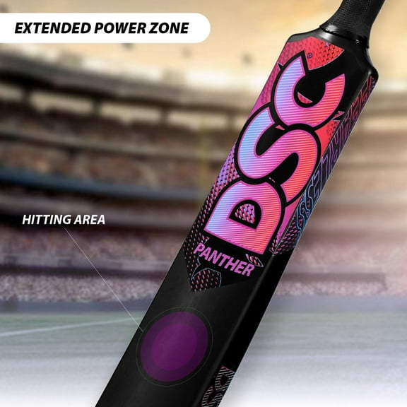 DSC Panther Plastic Cricket Bat - Ideal for Tennis and Gully/Turf Cricket Bat with PVC Ball, Color-Black, Size-4 (6-8 Yrs)