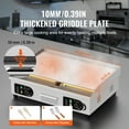 thumbnail image 2 of KFFKFF Electric Griddle for Commercial Use, 2800W, Adjustable Temperature from 122℉ to 572℉, Stainless Steel Flat Top Grill, 25.98 x 15.75 x 0.39 inches, Includes 2 Shovels and 2 Brushes, 2 of 9