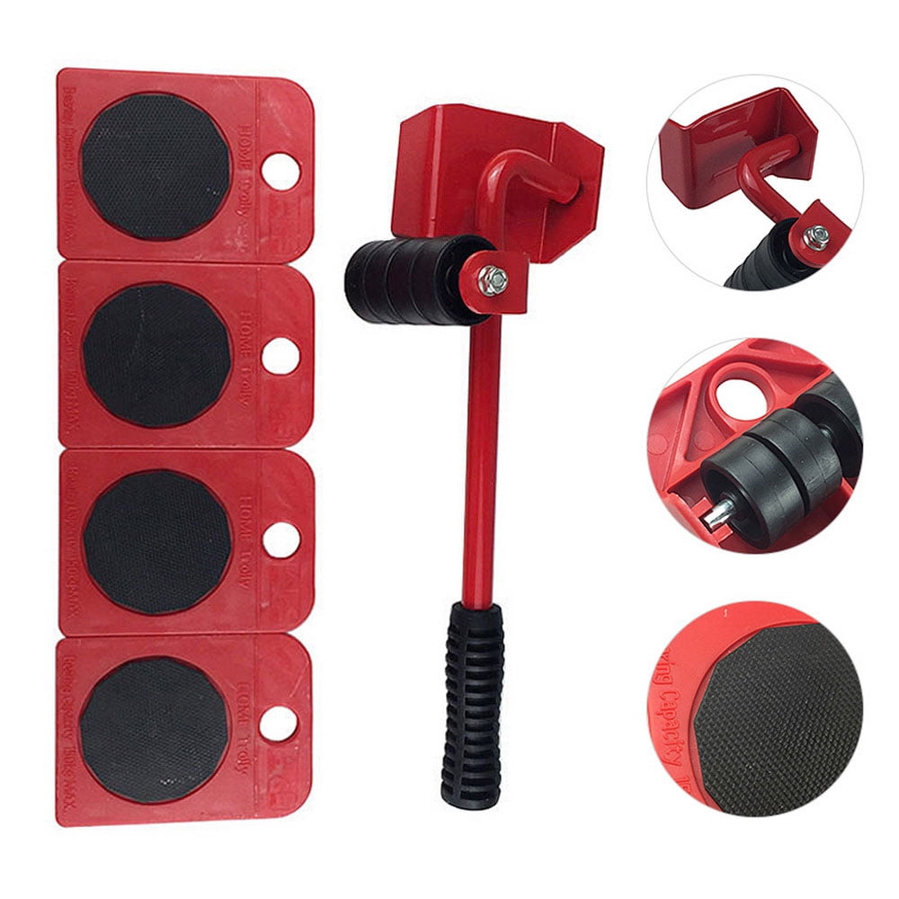 tooloflife 5 Peices Portable Heavy Lifting Device Furniture Transport Tools Moving Device Hand Tool Set