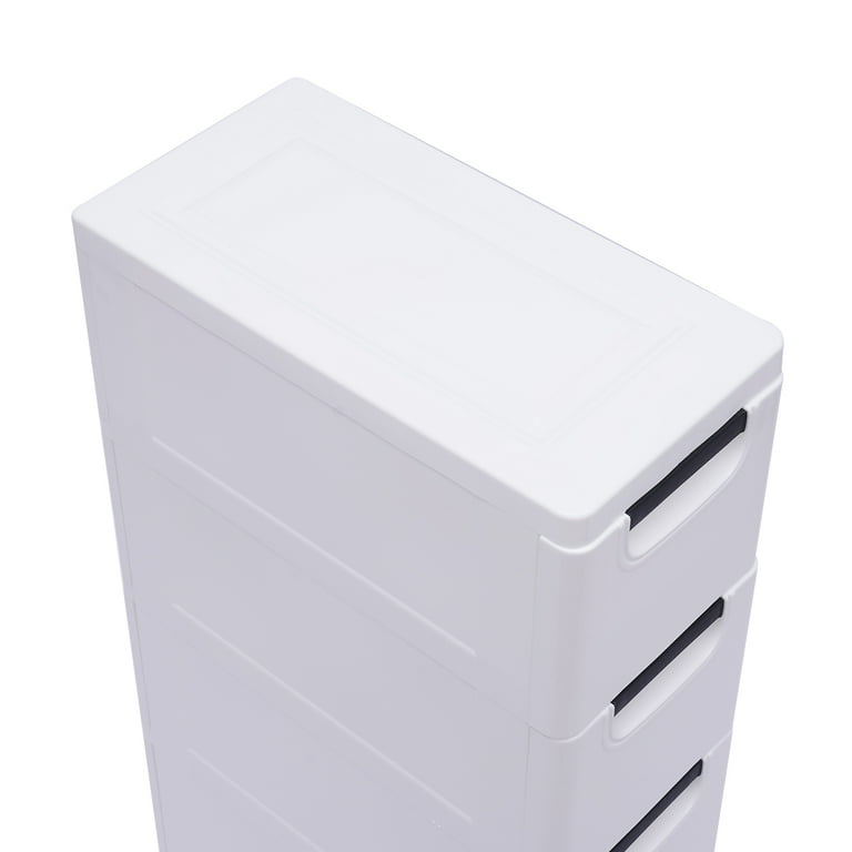 Miumaeov 5-Drawer Plastic Storage Cabinet, Stackable Dresser
