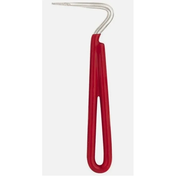 Stainless Steel Horse Hoof Pick Scraper – 7.5" Red Equestrian Hoof Cleaner and Shoe Dirt Remover Tool