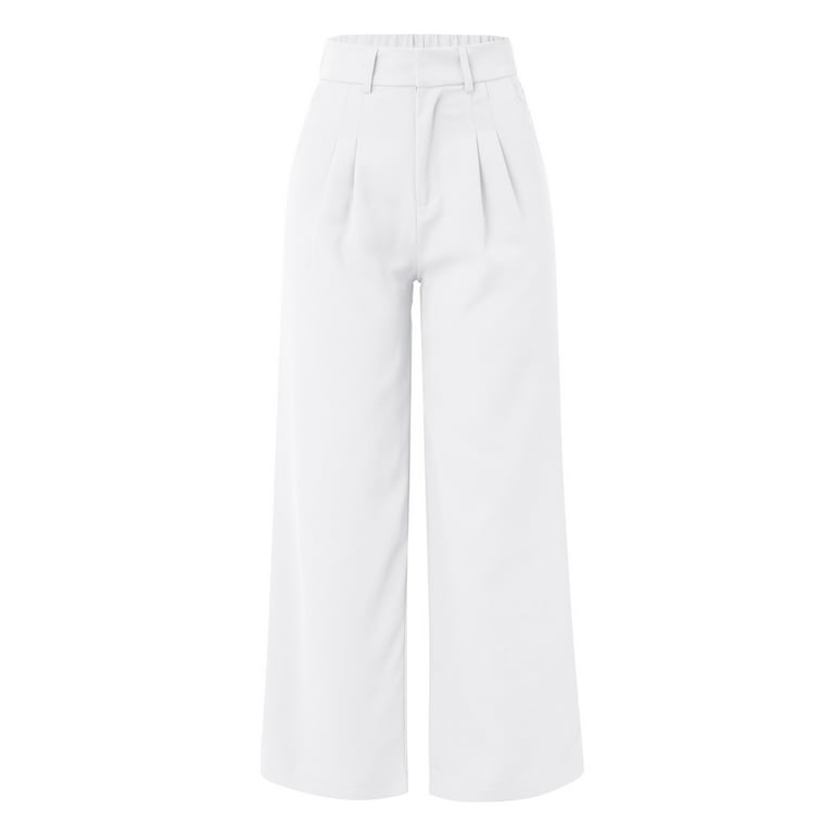 Fsqjgq Womens Loose Flowy Summer Beach Pants White Pants for Women