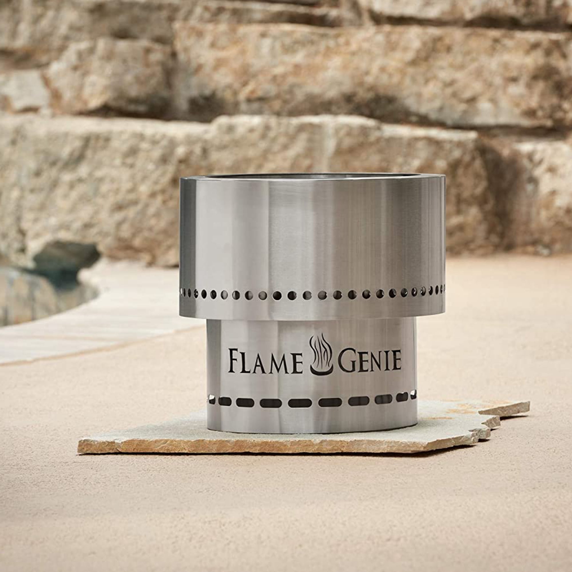 Flame Genie 13.5 Diameter Smoke Free Outdoor Fire Pit with Ash Pan, Steel  - Walmart.com