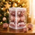 thumbnail image 4 of CuiLiyq 12Pcs Christmas Balls Ornaments, 1.6 Inch Hanging Balls, Shatterproof Plastic Decorative Hanging Ornaments, Baubles for Xmas Tree Party Wreath Decoration (Pink), 4 of 7