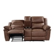 thumbnail image 2 of Pemberly Row Polyester Fabric Power Console Loveseat in Brown, 2 of 10