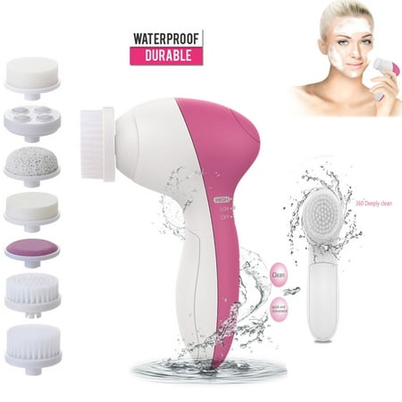 7 in 1 Facial Cleansing Brush,Electric Waterproof Face Cleaner Scrubber Multifunction Body Skin Care