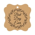 thumbnail image 1 of Darling Souvenir Custom Best Day Ever Wedding Party Tags Leaf Wreath Hang Tags-Kraft-100 Tags, 1 of 1