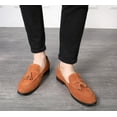 thumbnail image 6 of Santimon Men Tassel Loafers Fashionable Matte Leather Dress Shoes for Wedding Prom Party Formal Occasions Tan US 8, 6 of 8