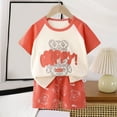 thumbnail image 3 of Penkiiy Kids Summer Animal Print Outfit 2-Piece Set - Ultra-Soft & Breathable Cotton T-Shirt + Shorts for Boys & Girls, 3 of 4