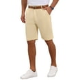 thumbnail image 4 of INSPIRE CHIC Men's Linen Pleated with Pockets Above Knee Casual Shorts 32 Khaki, 4 of 6