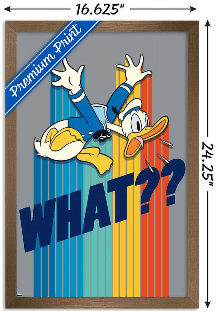 Disney Donald Duck - What Wall Poster, 14.725" x 22.375", Framed