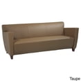 thumbnail image 3 of Office Star Products Black Bonded Leather Sofa With Cherry Finish. Shipped Assembled With Legs Unmounted., 3 of 4
