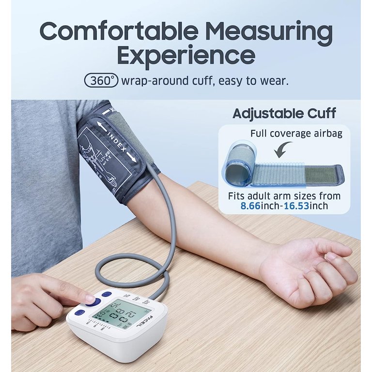 Blood Pressure Monitor Upper Arm - Rechargeable Digital BP Machine,  Automatic Blood Pressure Machine with Adjustable Large Cuff for Home Use, 2  x 99