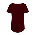 thumbnail image 5 of asdoklhq Womens Plus Size Tops Clearance Fashion Woman 0-Neck Short Sleeve Tops T-Shirt Summer Solid Loose Blouse, 5 of 8