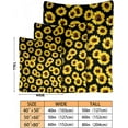 thumbnail image 3 of Sunflower Flannel Throw Blanket Black Sunflowers Soft Cozy Warm Throws Sofa Couch Bedroom Car Fleece Bed Blankets (50x60 Inch, Sunflower), 3 of 6