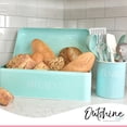 thumbnail image 4 of OUTSHINE Vintage Metal Bread Box & Kitchen Utensil Holder Set, Mint | Large Bread Box w/Swing Up Lid | Farmhouse Bread Box & Utensil Holder for Countertop | Kitchen Decor | Housewarming Gift, 4 of 10