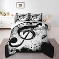 thumbnail image 1 of Erosebridal Musical Notes Comforter Sets Queen Size,Splash Melody Bedding Queen Comforter Set,Music Theme Decor,Ultra Soft,3 Pieces, 1 of 7