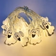 thumbnail image 2 of Holloyiver Halloween Ghost String Lights, 4.9Ft/10LED White Ghost Battery Operated Fairy Waterproof Lights Halloween Decoration String Lights for Outdoor Indoor Party Decor, Garden, Gate, Yard, 2 of 6