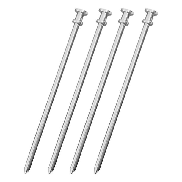 4 Pack Tent Ground Nails Stakes Metal 9 inch for Camping Canopies ...