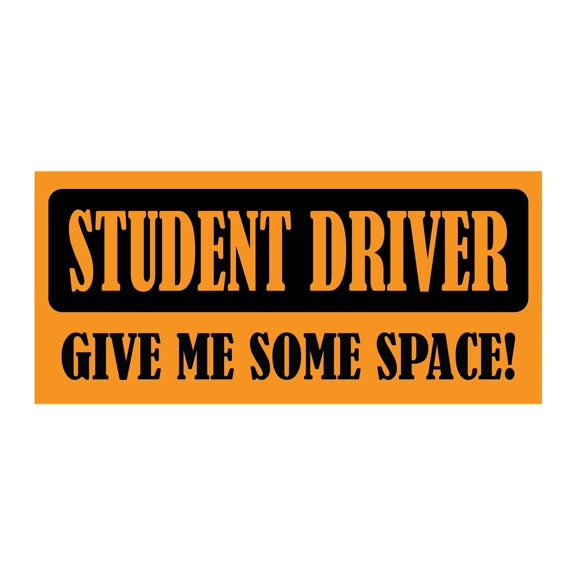Give Me Space Student Driver Bumper Magnet by DCM Solutions (Orange, 9.25" W x 4.25" H)