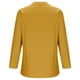 thumbnail image 5 of Blusa holgada con botones para mujer: manga larga, cuello en V, aberturas laterales, 35 % mezcla de algodón, camisa informal para el día a día., 5 of 5