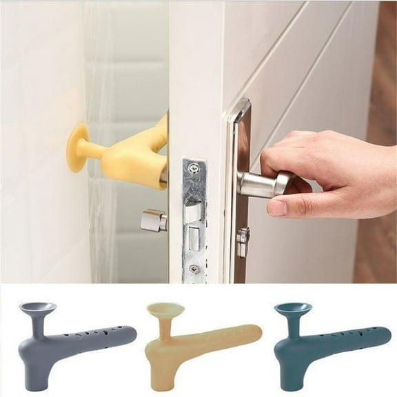 Blukids Silicone Door Handle Cover Sleeve Safety Door Knob Protector Cover Guarder Crashproof Suction Cup Door knob Cushion(Dark Gray)