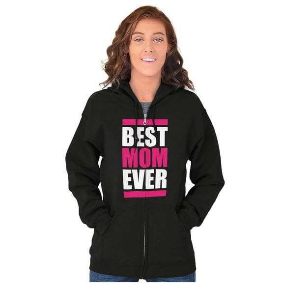 Best Mom Ever Cute Mothers Day Mommy Womens Plus Size Graphic Zipper Hoodie Brisco Brands 2X