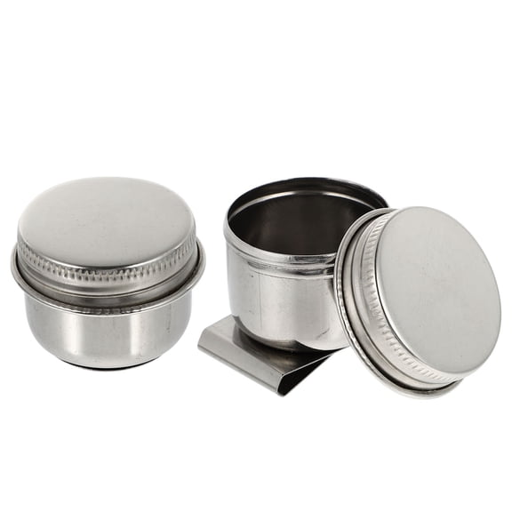 ROSENICE Stainless Steel Painting Color Palette Prevent Evaporation Schools 2Set 1.8X1.7X1.4in