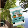 thumbnail image 2 of Happy Easter Bunny Garden Flag Double Sided Blue Truck with Rabbit Carrot Vertical Burlap 28x40 Inch Flag for Outside Yard Blue White Stripes Easter Spring Farmhouse Decoration, 2 of 6