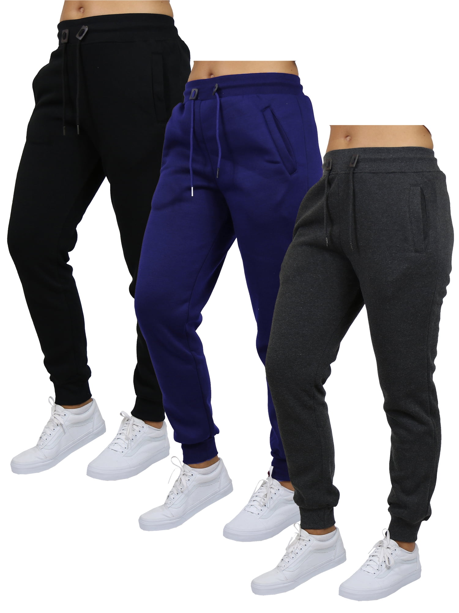 Galaxy by Harvic 3-Pack Women Fleece Female Jogger Sweatpants - Walmart.com