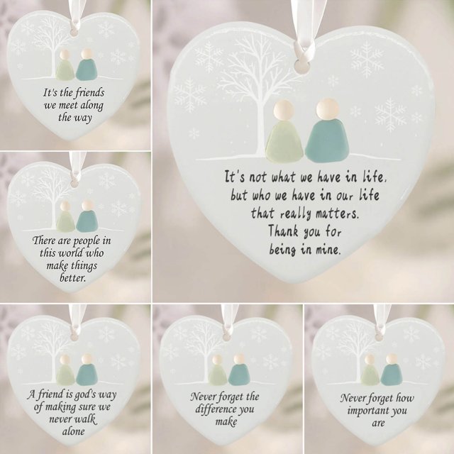 Listado Adorno de amistad de cristal marino en forma de corazón, hecho a mano, recuerdo para colgar en el árbol de Navidad, 1 unidad, 8 cm【A】 Rkxzt