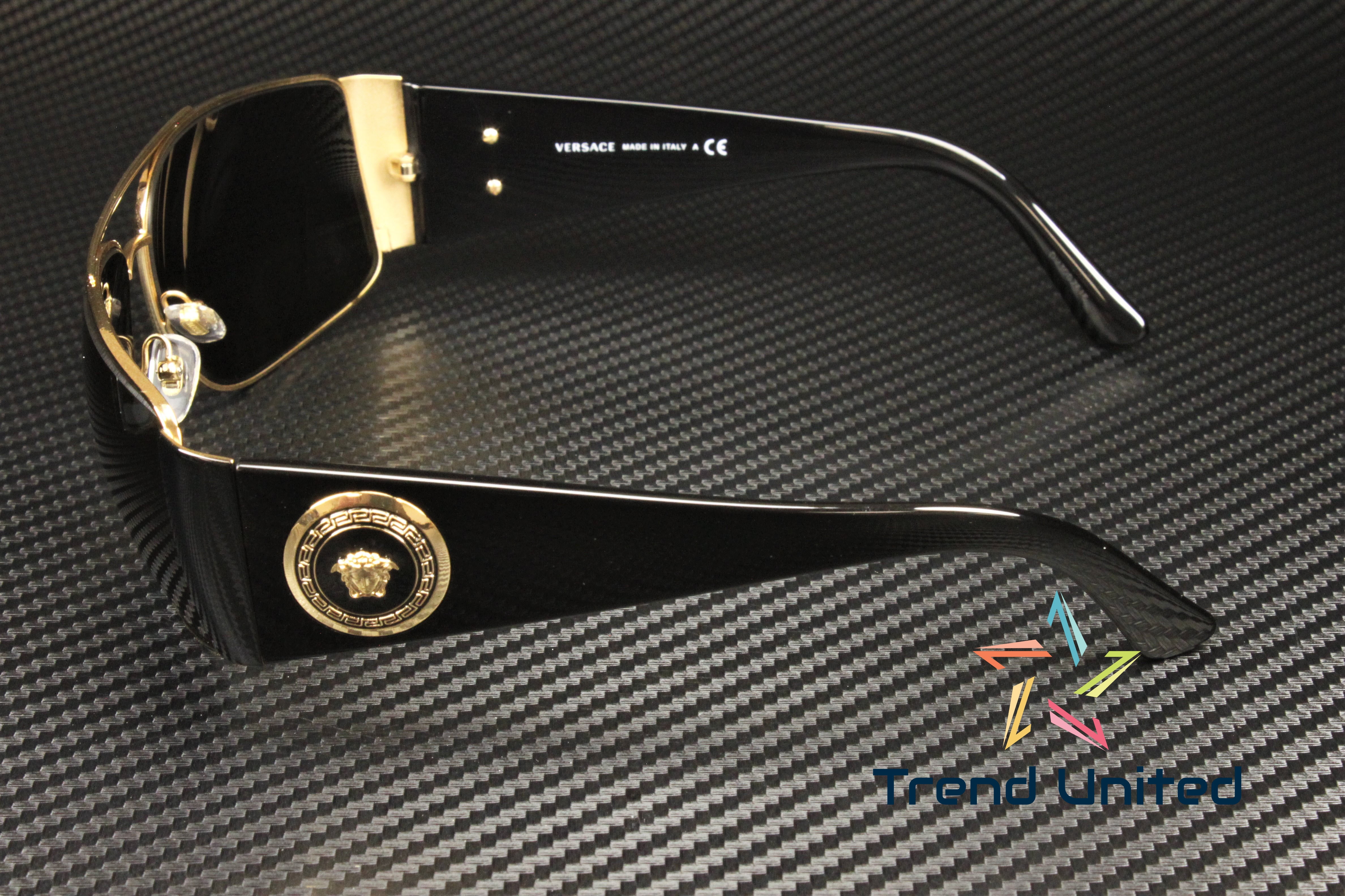 Versace VE2163-100287-63 Black Aviator Sunglasses
