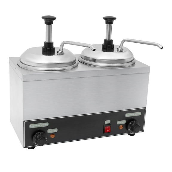 Commercial 2IN1 Nacho Cheese Warmer Hot Fudge Warmer 4.2 Qt Sauce Warmer - FY-Q8 700W