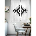 thumbnail image 3 of Black Grey Boho Sheer Curtains 63 Inch Length 2 Panels Set, Southwestern Geometric Ethnic Voile Window Treatment Rod Pocket Curtains Sheers Drapes for Bedroom/Living Room/Kitchen 52x"63"x2, 3 of 7