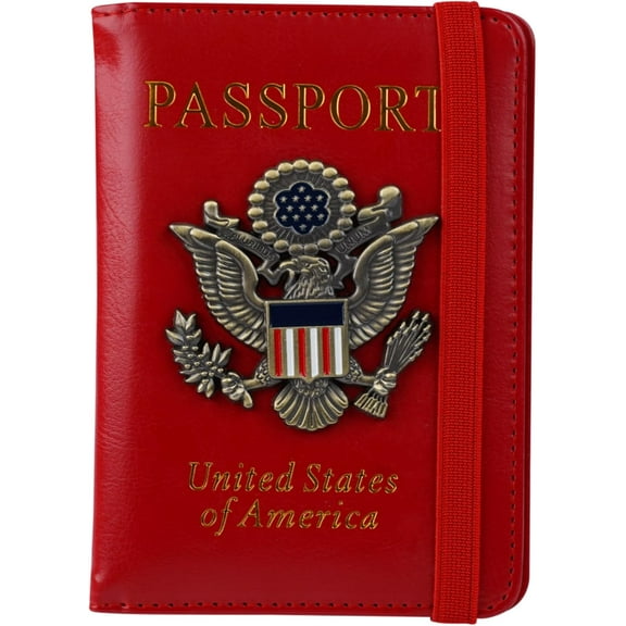 Passport Holder Cover Travel Wallet RFID Blocking Wallets Family Passport Organization Personalized Wallet Case for Men and Women Travel Must Haves (Red)