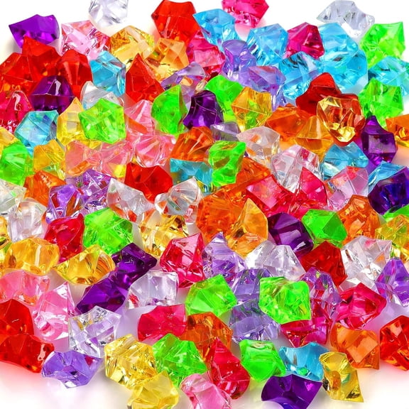 180-190pcs Multicolored , Crushed Ice Rocks, Plastic Jewels for Vase Fillers, Table Scatter, Sensory Bin Filler, Photo Props Christmas Decor, Decoration Wedding Display