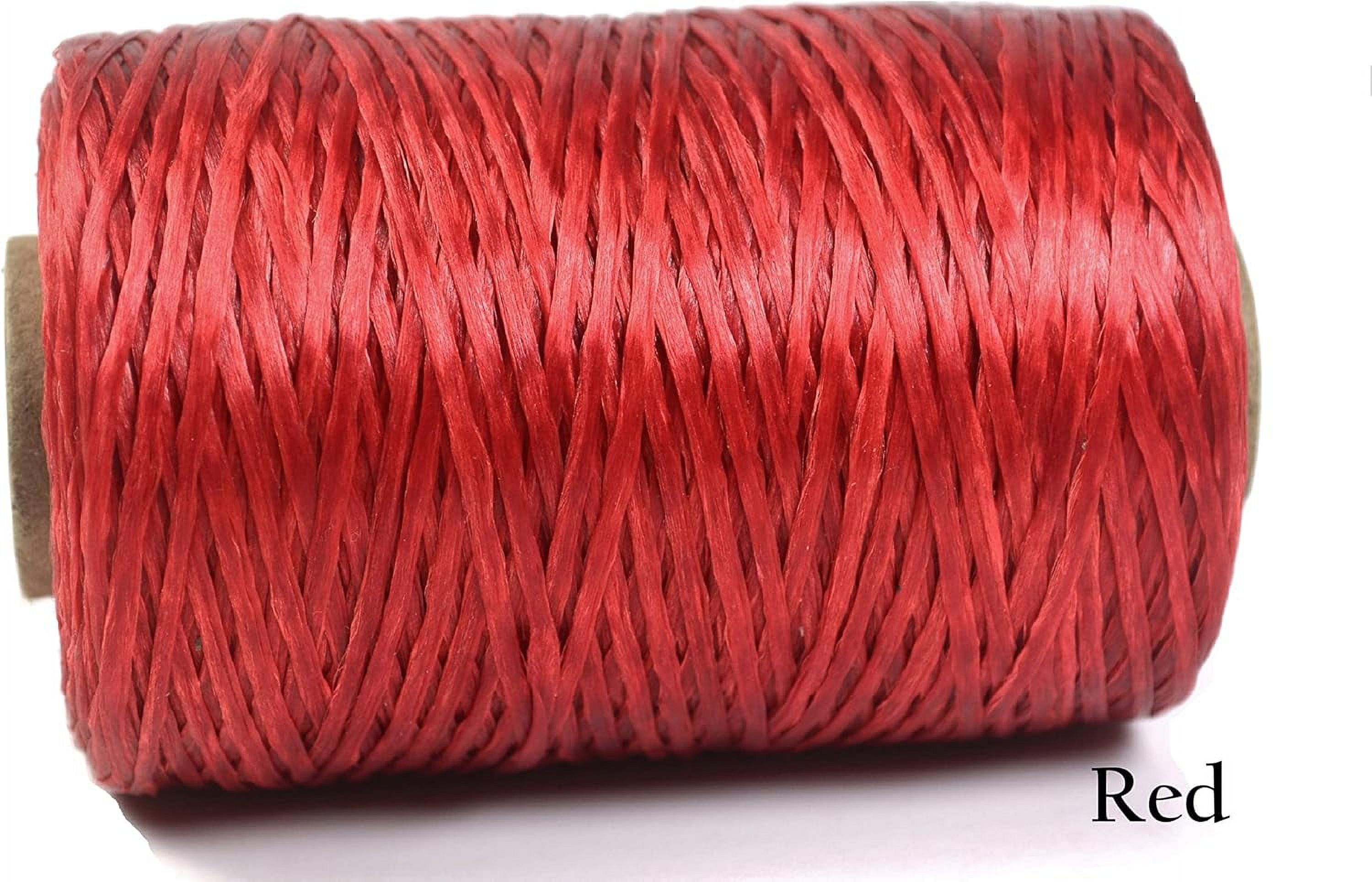 Pack of 4 - Kulay Artificial Deer Sinew Waxed Flat Polyester Thread for Beading, Leather, Tie-dye Crafts and Sewing, Purple Red Royal Blue Yellow Sinue (5-Ply, 300 Yards per Spool)