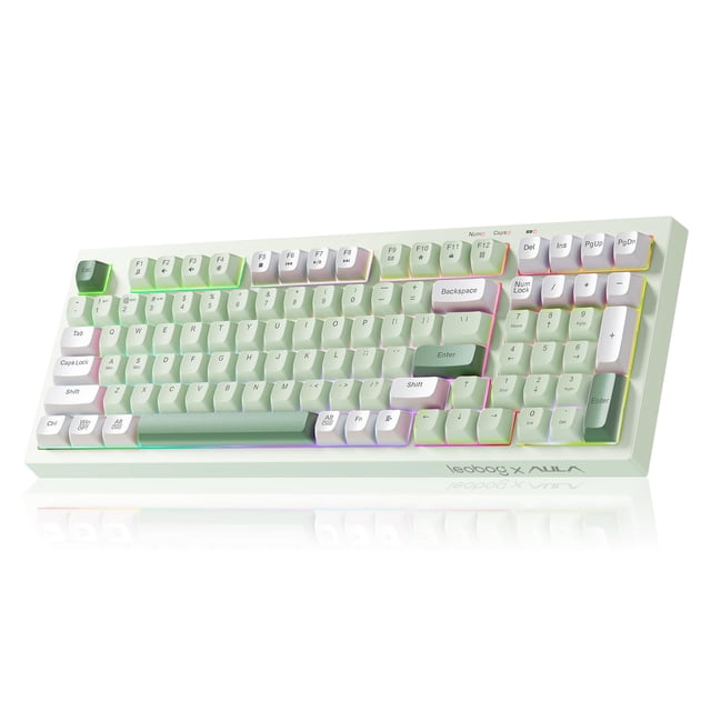 Teclado Gamer Inalámbrico LEOBOG x Aula K99 Verde Bluetooth