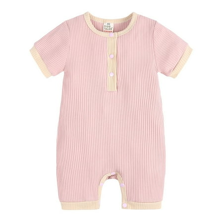 

Hunpta Summer 1 Piece Outfit Newborn Infant Baby Girls Boys Cotton Ribbed Romper Jumpsuit Short Sleeve Playsuit Harem Pants Clothes