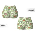 thumbnail image 5 of Fotbe Cute Chubby Frog Seamless Shorts, Womens Workout Shorts High Waist Stretch Booty Short for Gym/Yoga/Running/Biking-Large, 5 of 9