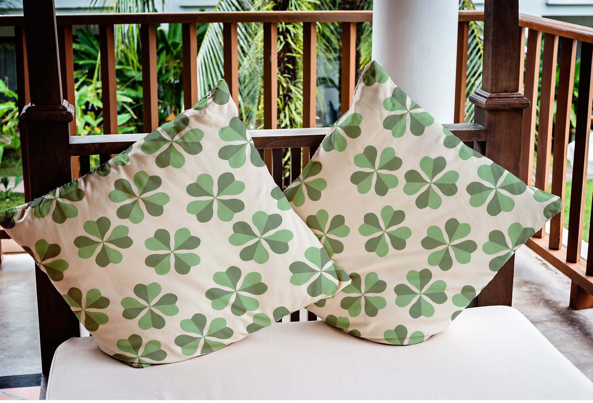 Simply Daisy 18 in x 18 in Modern and Contemporary Green Floral Polyester Throw Pillow