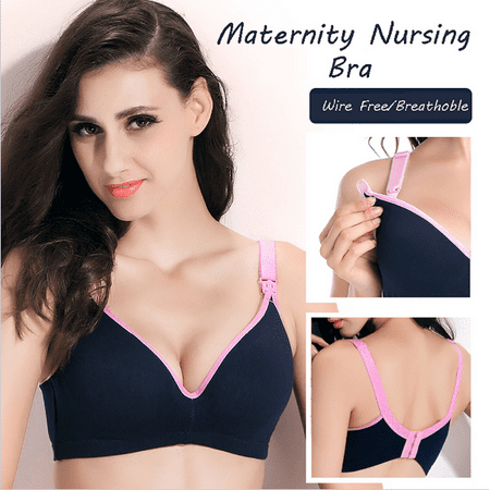 Cotton Nursing Sleep Bra - Walfront 2017 Womens Maternity Nursing Bra Cotton Pregnant Women Sleep Bras Soutien-gorge Maternit V-type Allaitement Pregnancy Underwear for Breastfeeding