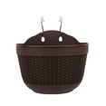 thumbnail image 2 of Hariumiu Garden European Style Plastic Wall Hanging Semicircular Flower Pot Imitation Rattan Eco-Friendly Flower Pot with Hook Drain Hole for Flowers, Cactus, Succulents, Vegetable, 2 of 11