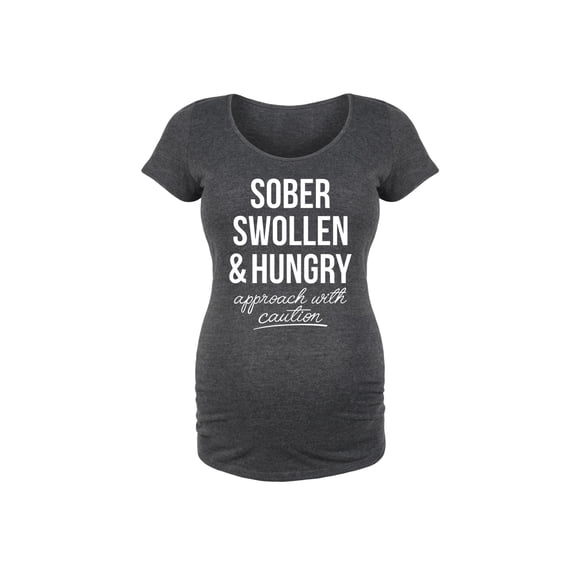 Bloom Maternity - Sober Swollen And Hungry - Maternity Scoop Neck T-Shirt
