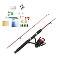 thumbnail image 3 of de pesca para niños con señuelos accesorios de pesca caña de pesca telescópica portátil y carrete para niños principiantes principiantes Caña de pesca roja, 3 of 8
