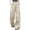 Beige, variant on Chenille Women's Casual Pants Women's High Waisted Cargo Trousers Loose Fit Casual Workwear with Drawstring and Multiple Pockets for Black L