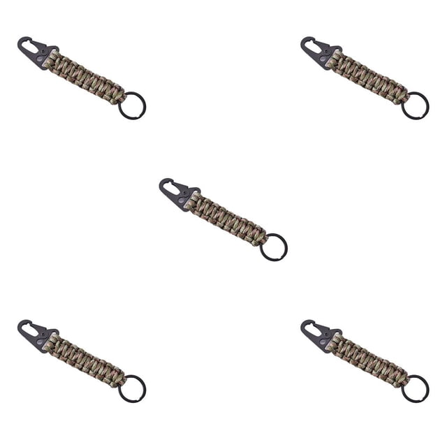 Eigraketly Llavero Paracord al aire libre 242lbs llavero cuerda hebilla portátil senderismo colgante cordón llavero camuflaje Camuflaje 5piezas Eigraketly CBP255130